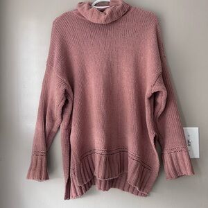 Cozy Pink Turtleneck Sweater